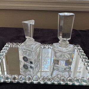 Vintage IRICE I.W. Rice & Co. Hand Cut CRYSTAL Perfume Bottles Japan